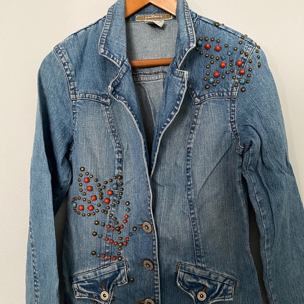 Z Cavaricci Denim Studded Jacket